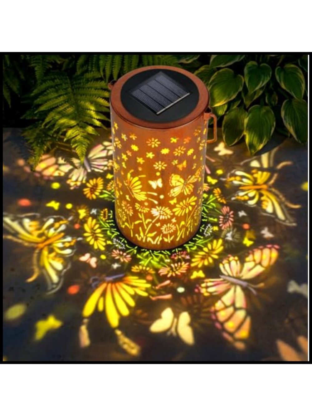 Solar Lantern Outdoor Butterfly Hanging Light Garden Decor